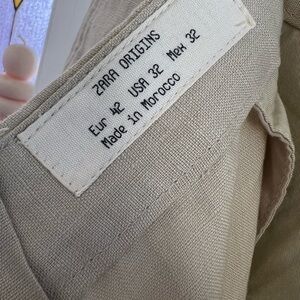 Zara origins women linen pants, new with tags